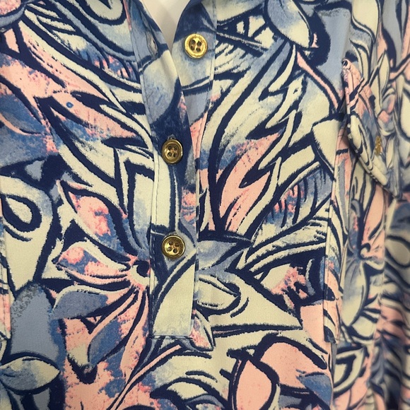 Floral Blue and Pink Midi Dress - Picture 2 of 4